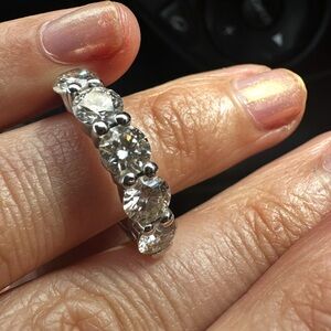 New 2 Ct moissanite lab diamond band ring sz 7 & sizable